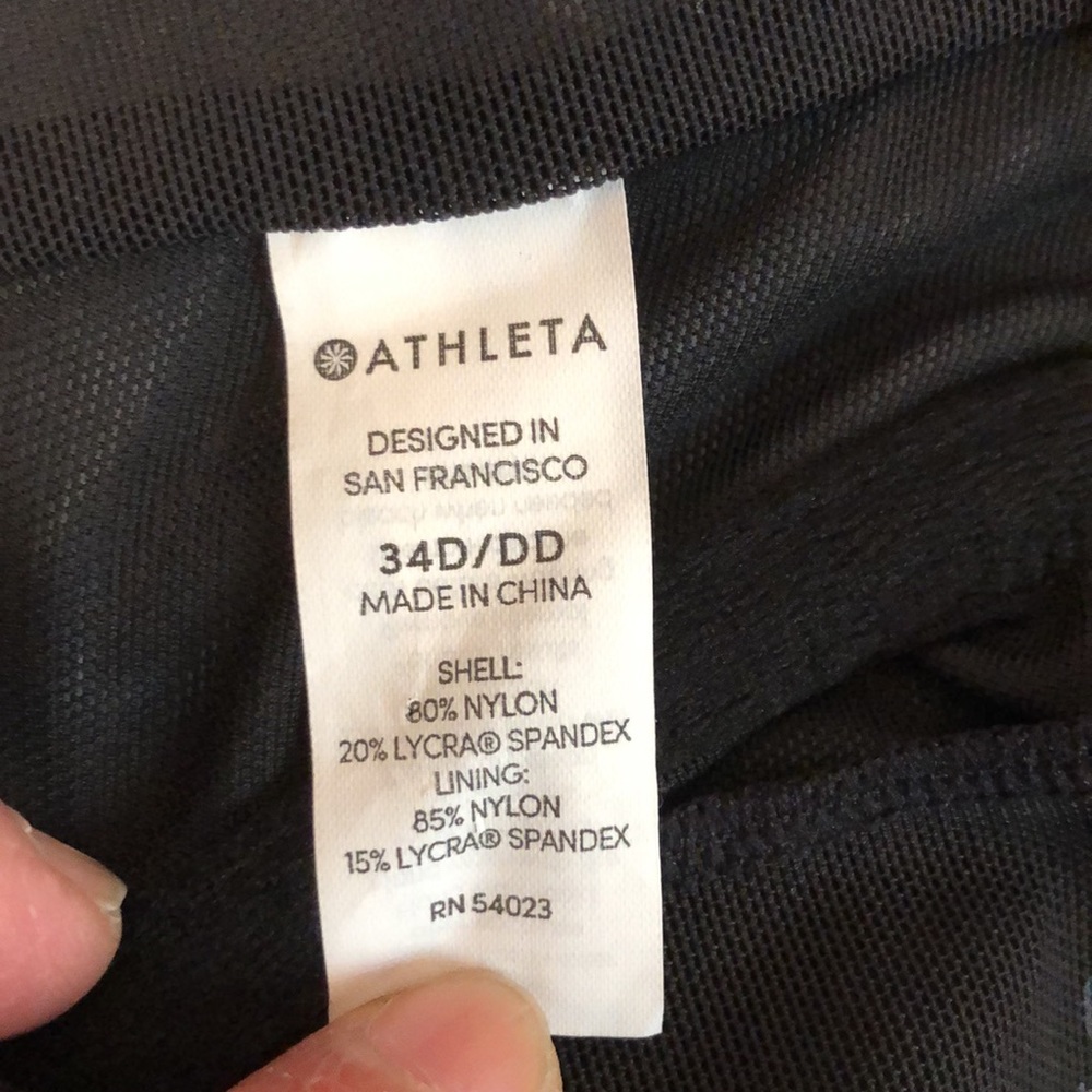 Athleta Black Chevron Bikini Top - size 34D - Picture 4 of 6
